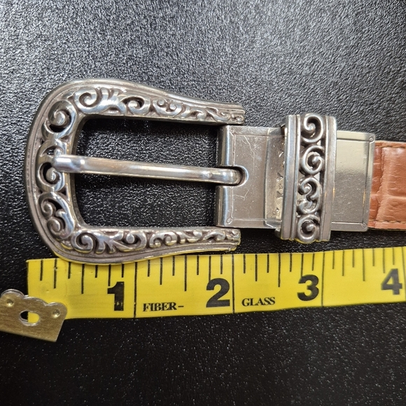 Brighton 3-Way Reversible Tan & Black Croc Embossed Leather Belt - Size 34 / L - Picture 16 of 16